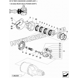 Задний мост/REAR AXLE (POWER-SHIFT) New Holland B110