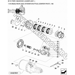 Задний мост/REAR AXLE (POWER-SHUTTLE) (CENTER PIVOT) - NA New Holland B110