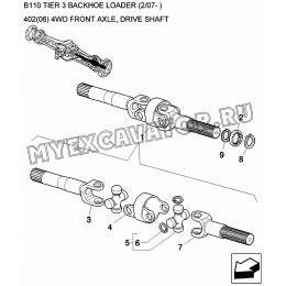 Передний мост/4WD FRONT AXLE, DRIVE SHAFT New Holland B110