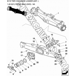 Передний мост/FRONT AXLE (2WD) - NA New Holland B110