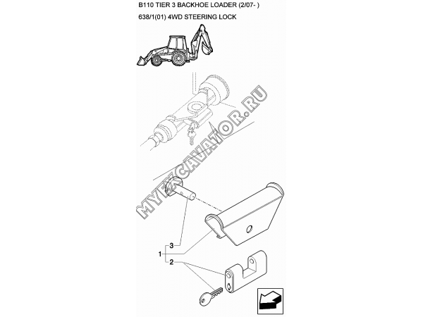 Замок/4WD STEERING LOCK New Holland B110