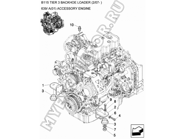 Подвеска двигателя/ACCESSORY ENGINE New Holland B115
