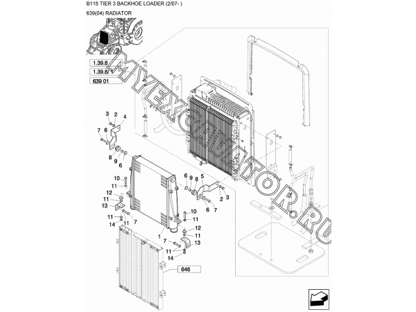 Радиатор/RADIATOR New Holland B115