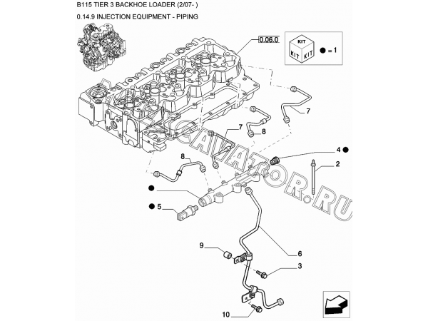 Топливные трубопроводы/INJECTION EQUIPMENT - PIPING New Holland B115