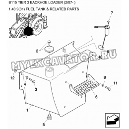 Топливный бак/FUEL TANK &amp; RELATED PARTS New Holland B115