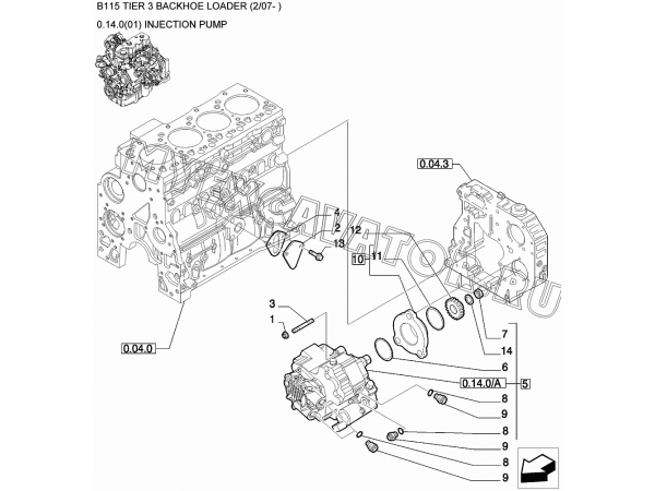 Топливный насос высокого давления/INJECTION PUMP New Holland B115