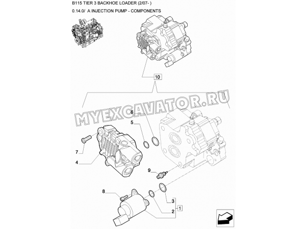Топливный насос высокого давления/INJECTION PUMP - COMPONENTS New Holland B115