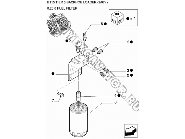 Топливный фильтр/FUEL FILTER New Holland B115
