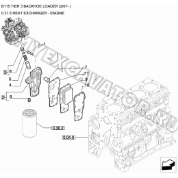 Маслоохладитель/HEAT EXCHANGER - ENGINE New Holland B115