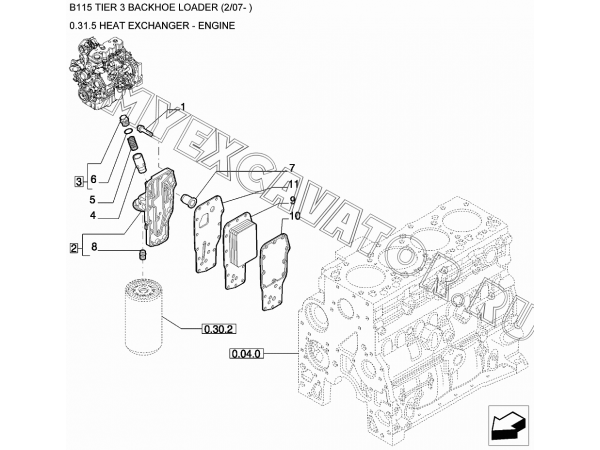 Маслоохладитель/HEAT EXCHANGER - ENGINE New Holland B115