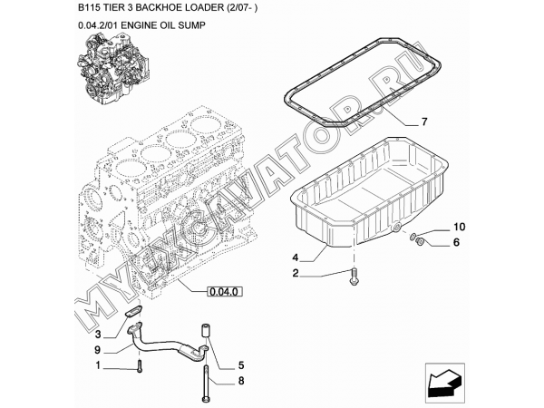 Масляный картер/ENGINE OIL SUMP New Holland B115
