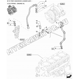 Масляные трубопроводы/PIPING - ENGINE OIL New Holland B115