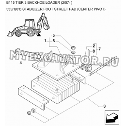 Башмак опоры/STABILIZER FOOT STREET PAD (CENTER PIVOT) New Holland B115