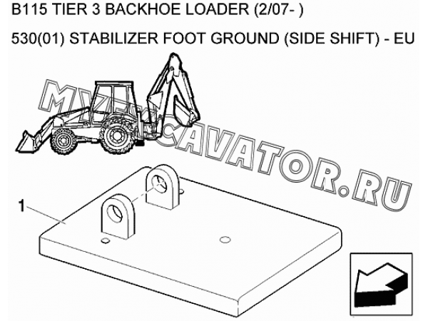 Башмак опоры/STABILIZER FOOT GROUND (SIDE SHIFT) - EU New Holland B115