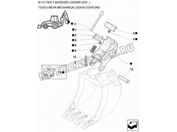 Быстроразъемное соединение/REAR MECHANICAL QUICK-COUPLING New Holland B115