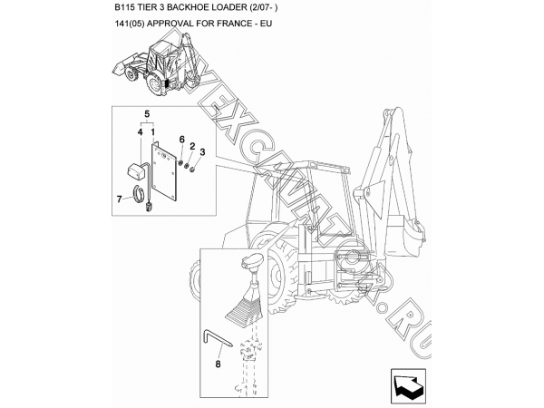 Дополнительное оснащение/APPROVAL FOR FRANCE - EU New Holland B115