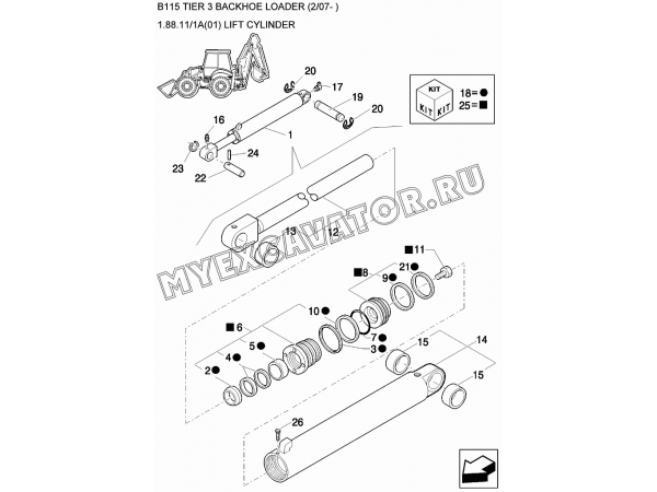 Погрузочное оборудование/LIFT CYLINDER New Holland B115
