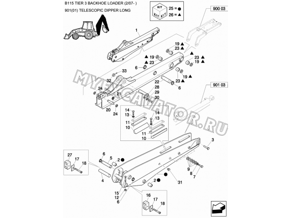 Стрела/TELESCOPIC DIPPER LONG New Holland B115
