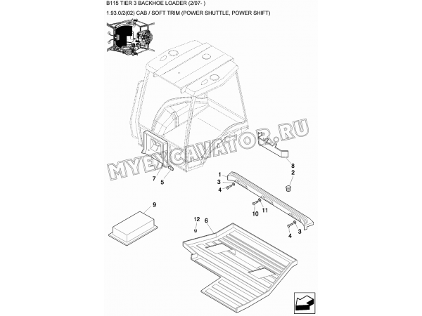 Внутренняя отделка кабины/CAB / SOFT TRIM (POWER SHUTTLE, POWER SHIFT) New Holland B115