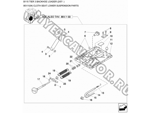 Сиденье оператора/CLOTH SEAT LOWER SUSPENSION PARTS New Holland B115
