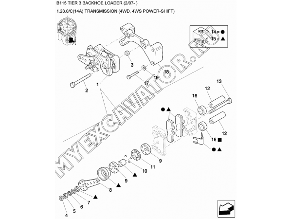 Трансмиссия/TRANSMISSION (4WD, 4WS POWER-SHIFT) New Holland B115