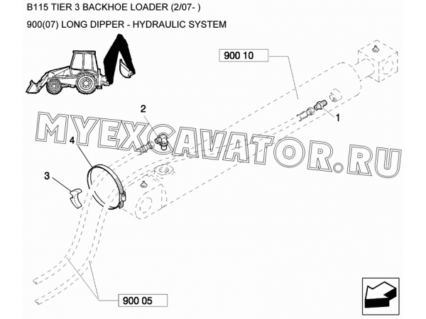 Гидросистема/LONG DIPPER - HYDRAULIC SYSTEM New Holland B115