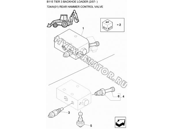 Гидросистема/REAR HAMMER CONTROL VALVE New Holland B115