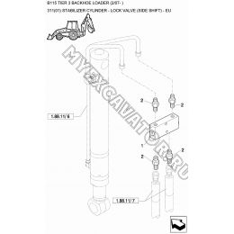 Гидросистема/STABILIZER CYLINDER - LOCK VALVE (SIDE SHIFT) - EU New Holland B115