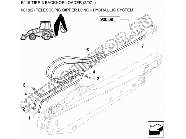 Гидросистема/TELESCOPIC DIPPER LONG - HYDRAULIC SYSTEM New Holland B115