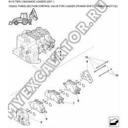 Гидросистема/THREE-SECTION CONTROL VALVE FOR LOADER (POWER SHIFT - POWER SHUTTLE) New Holland B115