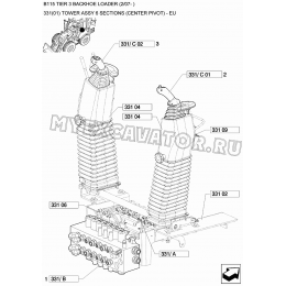 Гидросистема/TOWER ASSY 6 SECTIONS (CENTER PIVOT) - EU New Holland B115