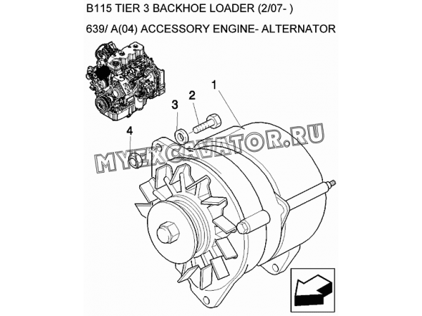 Генератор/ACCESSORY ENGINE- ALTERNATOR New Holland B115