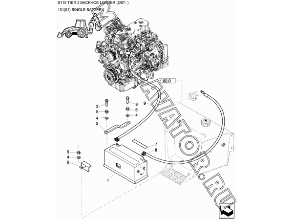 Аккумуляторная батарея (одинарная)/SINGLE BATTERY New Holland B115