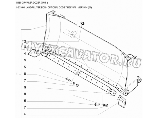 Бульдозерное оборудование/LANDFILL VERSION - OPTIONAL CODE 784297071 - VERSION (04) New Holland D150