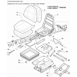 Сиденье/SEAT WITH ELASTIC SUSPENSION - OPTIONAL CODE 784336001 New Holland D150 Сиденье/SEAT WITH ELASTIC SUSPENSION - OPTIONAL CODE 784336001 New Holland D150