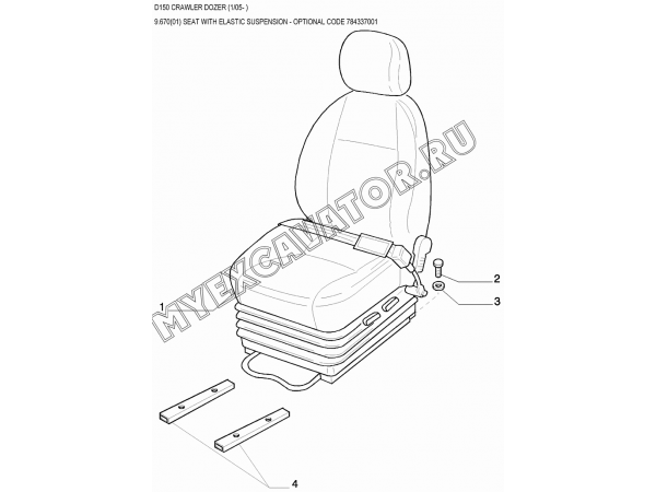 Сиденье/SEAT WITH ELASTIC SUSPENSION - OPTIONAL CODE 784337001 New Holland D150 Сиденье/SEAT WITH ELASTIC SUSPENSION - OPTIONAL CODE 784337001 New Holland D150