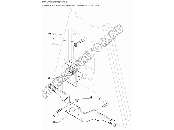 Детали кабины/ROPS CANOPY - COMPONENTS - OPTIONAL CODE 784111201 New Holland D150 Детали кабины/ROPS CANOPY - COMPONENTS - OPTIONAL CODE 784111201 New Holland D150