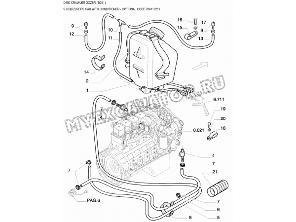 Кондиционер/ROPS CAB WITH CONDITIONER - OPTIONAL CODE 784110251 New Holland D150