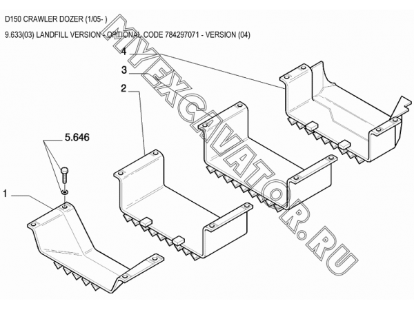 Кожухи защитные/LANDFILL VERSION - OPTIONAL CODE 784297071 - VERSION (04) New Holland D150
