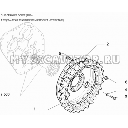Трансмиссия/REAR TRANSMISSION - SPROCKET - VERSION (03) New Holland D150