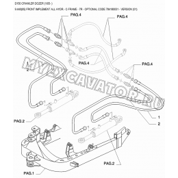 Гидросистема рабочего оборудования/FRONT IMPLEMENT ALL HYDR.- C-FRAME - 7R - OPTIONAL CODE 784180031 - VERSION (01) New Holland D150