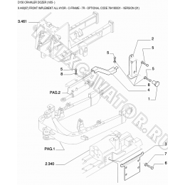 Гидросистема рабочего оборудования/FRONT IMPLEMENT ALL HYDR.- C-FRAME - 7R - OPTIONAL CODE 784180031 - VERSION (01) New Holland D150
