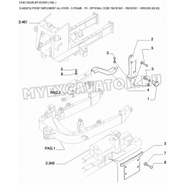 Гидросистема рабочего оборудования/FRONT IMPLEMENT ALL HYDR.- C-FRAME - 7R - OPTIONAL CODE 784181041 - 784181051 - VERSION (02-03) New Holland D150