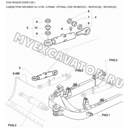 Гидросистема рабочего оборудования/FRONT IMPLEMENT ALL HYDR.- C-FRAME - OPTIONAL CODE 784180031(01) - 784181041(02) - 784181051(03) New Holland D150