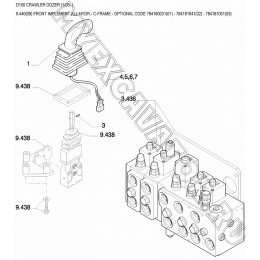 Гидросистема рабочего оборудования/FRONT IMPLEMENT ALL HYDR.- C-FRAME - OPTIONAL CODE 784180031(01) - 784181041(02) - 784181051(03) New Holland D150