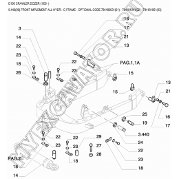 Гидросистема рабочего оборудования/FRONT IMPLEMENT ALL HYDR.- C-FRAME - OPTIONAL CODE 784180031(01) - 784181041(02) - 784181051(03) New Holland D150