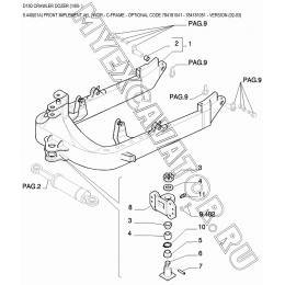 Гидросистема рабочего оборудования/FRONT IMPLEMENT ALL HYDR.- C-FRAME - OPTIONAL CODE 784181041 - 784181051 - VERSION (02-03) New Holland D150