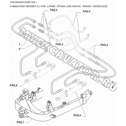 Гидросистема рабочего оборудования/FRONT IMPLEMENT ALL HYDR.- C-FRAME - OPTIONAL CODE 784181041 - 784181051 - VERSION (02-03) New Holland D150