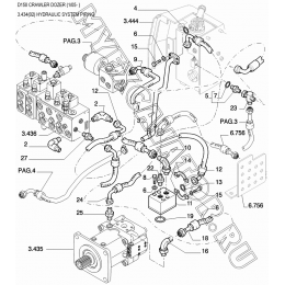 Гидросистема/HYDRAULIC SYSTEM PIPING New Holland D150