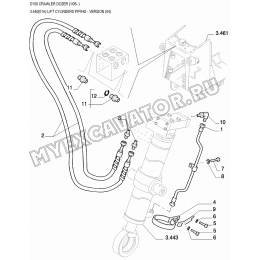 Трубопроводы подъемного цилиндра/LIFT CYLINDERS PIPING - VERSION (04) New Holland D150